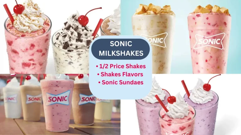 Sonic Milkshakes Menu